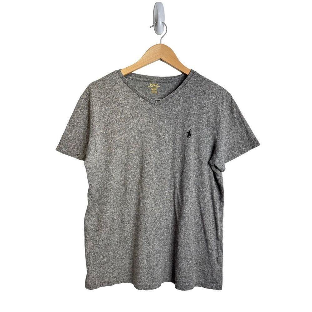 Polo Ralph Lauren Shirt Mens Gray Tee Short Sleeve Logo Size Medium‎